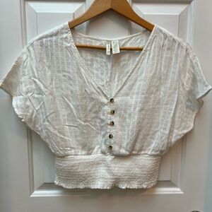 Japna White Button-Up Blouse